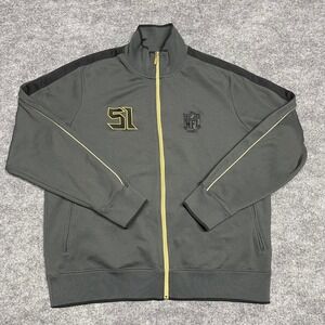 Nike NFL Track Jacket Men XXL 2XL Grey Gold Elite 51 Sideline Collection OnField